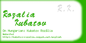 rozalia kubatov business card